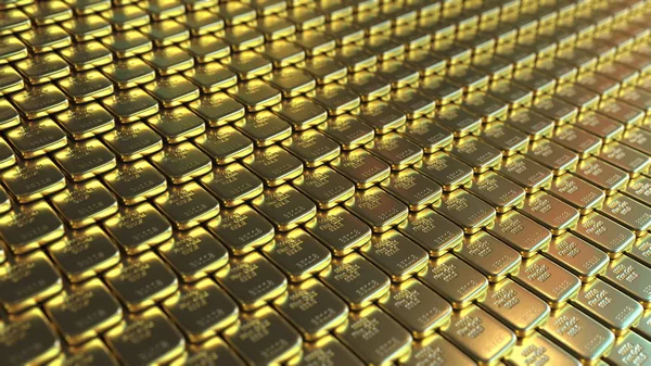 Прекрасні золоті батончики. 3D візуалізація — стокове фото