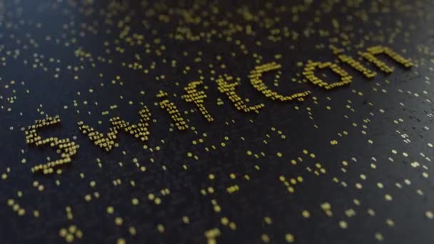 SwiftCoin word made of moving golden numbers. Cryptocurrency mining or transactions related conceptual animation — Stock Video