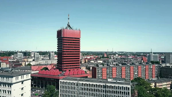 Fotografia aérea da paisagem urbana de Poznan, Polónia — Fotografia de Stock