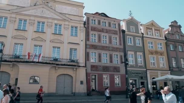 Poznan, Lengyelország - május 20, 2018. Stary Rynek tér belvárosban — Stock videók