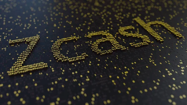 Zcash palavra feita de números dourados. Renderização 3D — Fotografia de Stock
