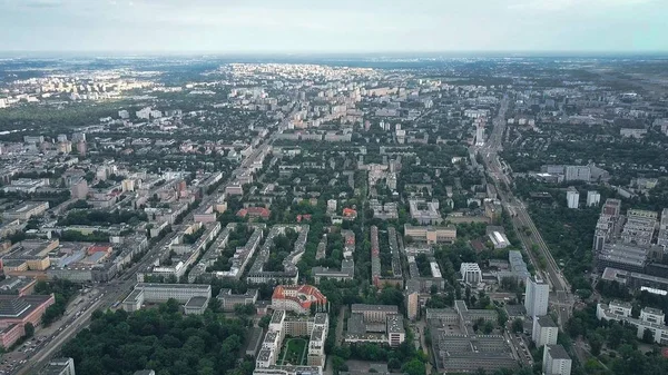 A légi felvétel a régi Mokotow a városrészben, Varsó, Lengyelország — Stock Fotó
