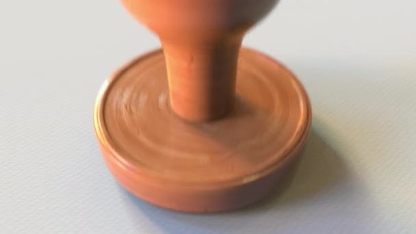 Dopping teszt fából készült pecsét fogalmi animáció. Alfa-Matt könnyű háttér változása — Stock videók