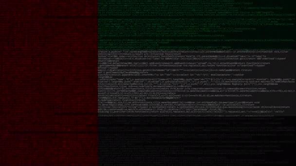 Broncode Vlag Programmering Digitale Technologie Gerelateerde Beweging Achtergrond — Stockvideo