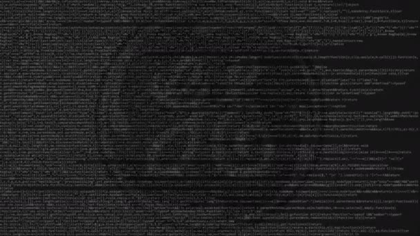 General Electric logo made of source code on computer screen. Editorial loopable animation — Stock Video