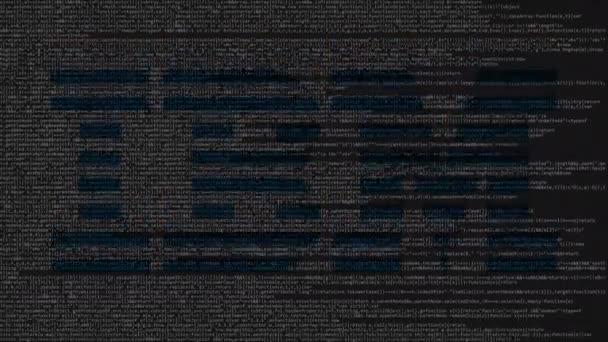 Logo IBM fait de code source sur l'écran de l'ordinateur. Animation éditoriale en boucle — Video
