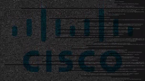 Λογότυπο της Cisco συστήματα κατασκευασμένα από πηγαίο κώδικα στην οθόνη του υπολογιστή. Editorial loopable κινούμενα σχέδια — Αρχείο Βίντεο