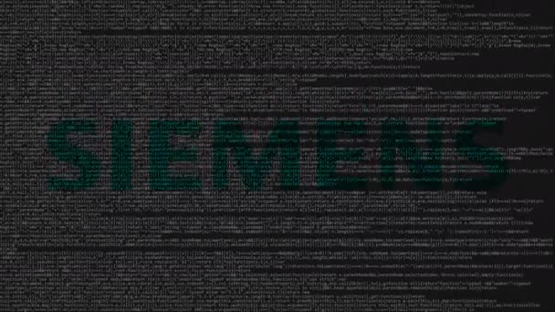 Bilgisayar Ekranında Kaynak Kodunun Siemens Logo Yaptı Editoryal — Stok video