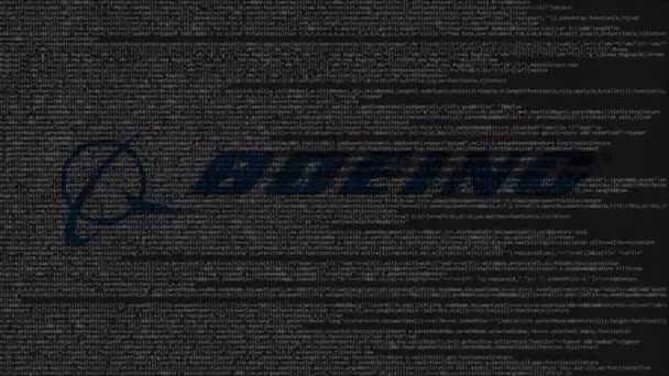 Bilgisayar ekranında kaynak kodunun Boeing logo yaptı. Editör loopable animasyon — Stok video