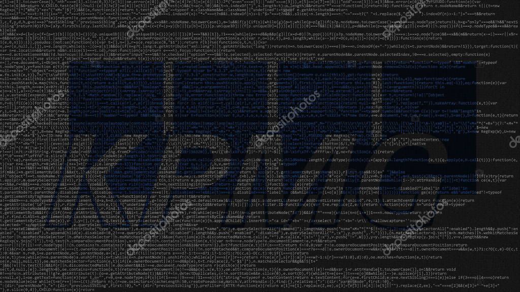 KPMG logo made of source code on computer screen. Editorial 3D