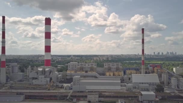 Aerial view of power station — Stock Video