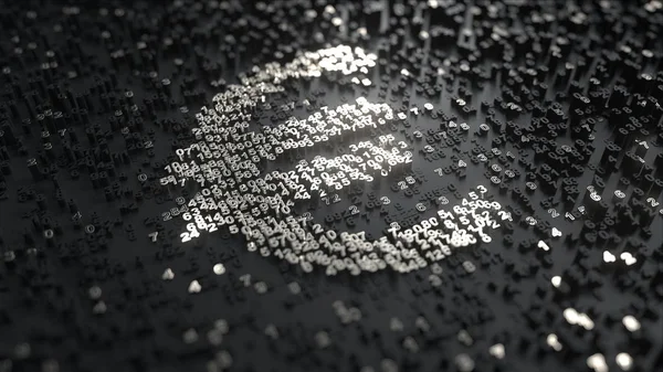 Euro symbol made of silver numbers. Conceptual 3D rendering — Stock Photo, Image