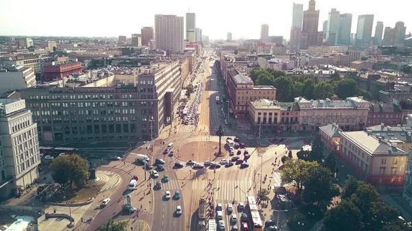 Warszawa, Polen - 5 juli 2018. Flygfoto över staden — Stockfoto