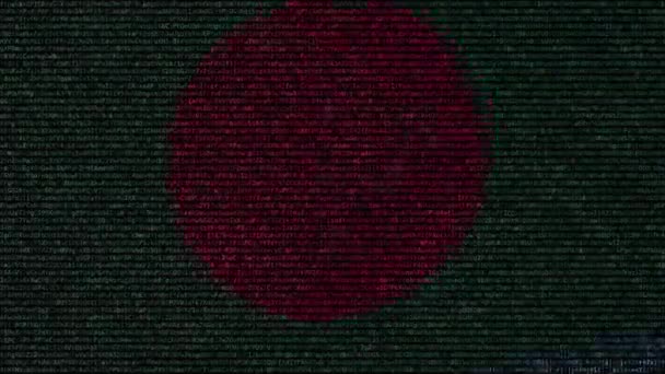 Zwaaien Vlag Gemaakt Van Symbolen Een Computerscherm — Stockvideo