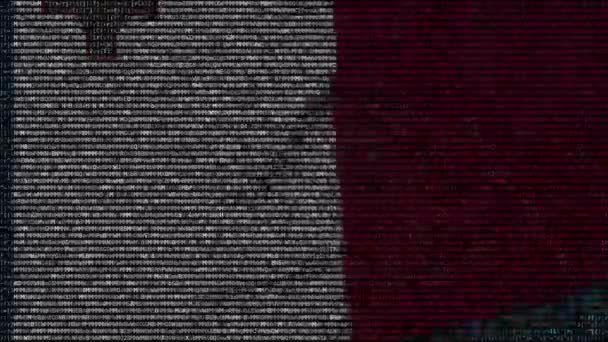 Bandeira ondulante de Malta feita de símbolos de texto em uma tela do computador. Animação conceitual loopable — Vídeo de Stock