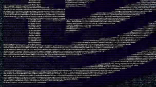 Flagge Griechenlands aus Textsymbolen auf einem Computerbildschirm schwenkend. konzeptionelle Schlupflöcher — Stockvideo