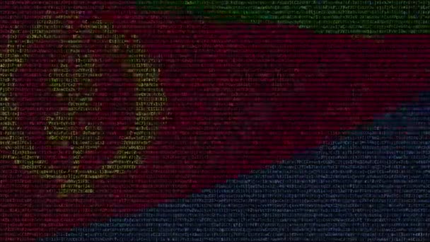 Bandeira ondulada da Eritreia feita de símbolos de texto em uma tela do computador. Animação conceitual loopable — Vídeo de Stock