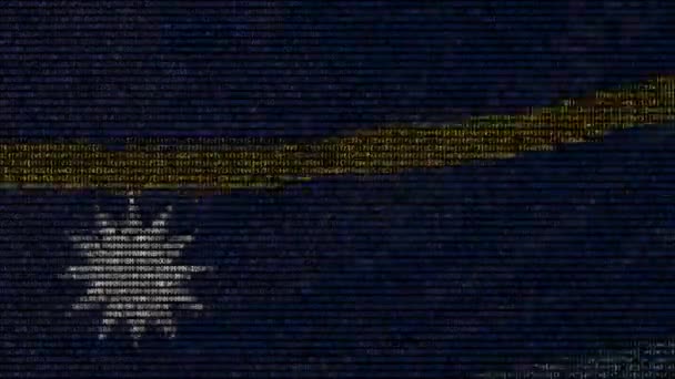 Flagge von nauru aus Textsymbolen auf einem Computerbildschirm schwenkend. konzeptionelle Schlupflöcher — Stockvideo