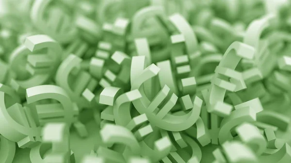 Green euro symbols. 3D rendering — Stock Photo, Image