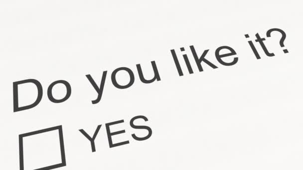 Question et réponse du sondage : Aimez-vous cela - Oui. Animation 3D conceptuelle — Video