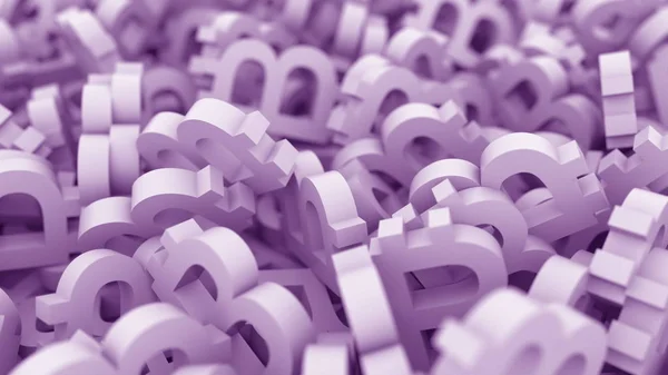 Purple bitcoin signs. 3D rendering — Stock Photo, Image