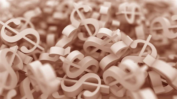 Brun dollartecken. 3D-rendering — Stockfoto