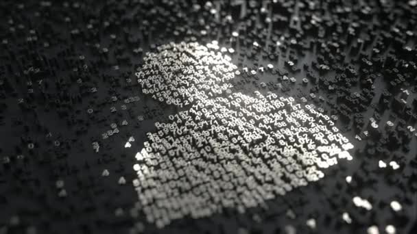 Social network user icon made of silver numbers. Conceptual 3D animation — Stock Video