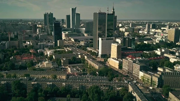 WARSAW, POLOGNE - 7 AOÛT 2018. Vue aérienne du centre-ville — Photo