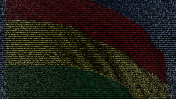 Флаг Боливии, сделанный из текстовых символов на экране компьютера. Концептуальная 3D рендеринг — стоковое фото