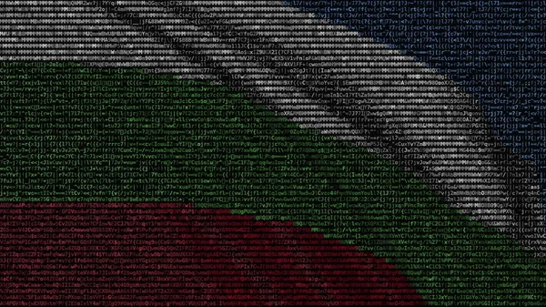 Розмахуючи прапором Болгарія зробила текстових символів на екрані комп'ютера. Концептуальна 3d-рендерінг — стокове фото