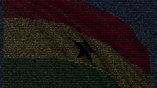 Zwaaien Vlag Gemaakt Van Symbolen Een Computerscherm — Stockfoto