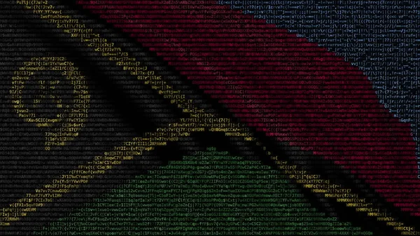 Waving flag of Vanuatu made of text symbols on a computer screen. Conceptual 3D rendering — Stock Photo, Image
