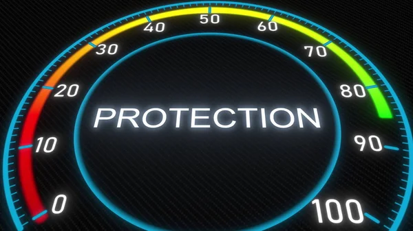 Protection futuristic meter or indicator. 3D rendering — Stock Photo, Image