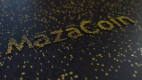 Mazacoin 言葉は黄金の番号から成っています。3 d レンダリング — ストック写真