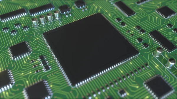 Conjunto de chips genéricos operativos. Renderizado 3D conceptual — Foto de Stock