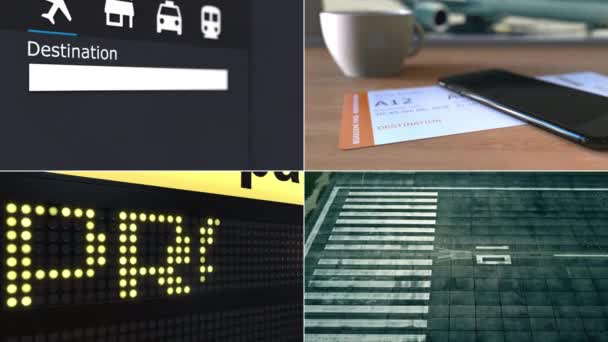 Voo para Providence. Viajar para os Estados Unidos animação de montagem conceitual — Vídeo de Stock