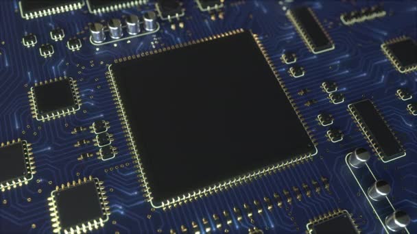 Moderne chipset werken. Loopbare conceptuele animatie — Stockvideo