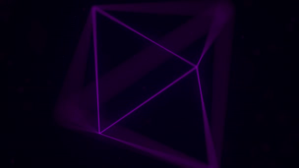 Magenta platonska solid octahedron. Datorgrafik relaterade loopable rörelse bakgrunden — Stockvideo