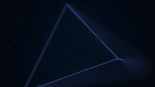 Синій геометричний твердий тетраедр. 3D-графіки, пов'язані з циклічною анімацією — стокове відео
