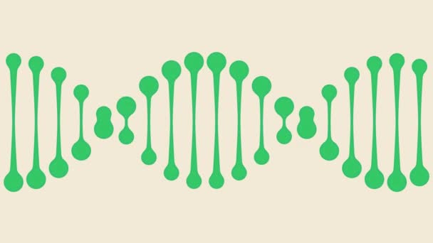 Ícone de DNA verde animado. Animação minimalista loopable conceitual — Vídeo de Stock