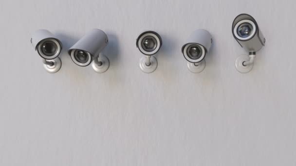 Surveillance or CCTV cameras strart to track the same object — Stock Video