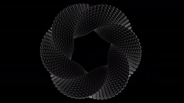 Umwandelnder mobius torus aus Kugeln. 3D-Grafik-bezogene loopable Animation — Stockvideo