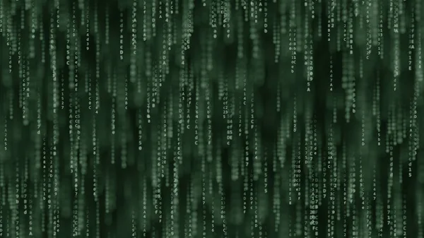 Computercode auf dem Bildschirm. 3D-Darstellung — Stockfoto