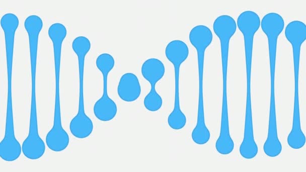 Eenvoudig blauw Dna molecule model, naadloze loops — Stockvideo