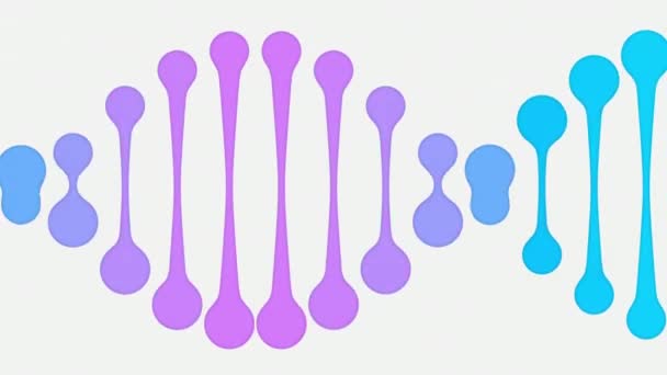 Анимированный пурпурный и синий упрощенный значок ДНК. Циклическая минималистическая анимация — стоковое видео