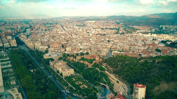 A légi felvétel a város Malaga, Spanyolország — Stock Fotó