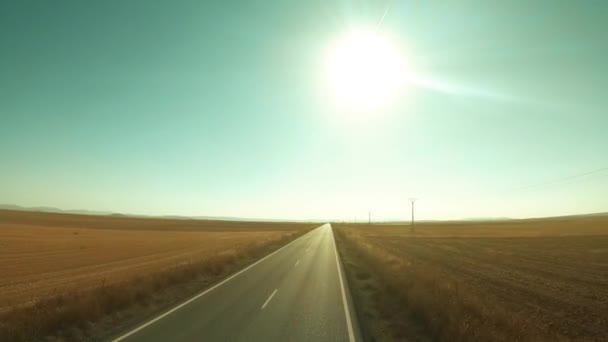 Tiro Aéreo Baixa Altitude Uma Estrada Rural — Vídeo de Stock