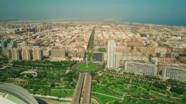 Flygfoto över Valencia staden kust-området, Spanien — Stockvideo