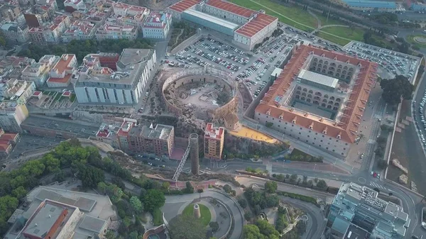 Vue aérienne de la vieille arène et de l'université polytechnique de Carthagène, Espagne — Photo