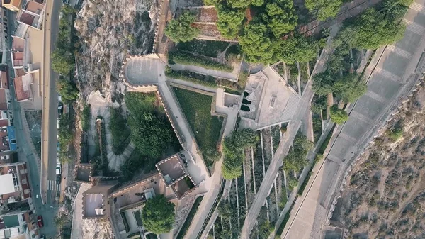 Vista aérea de la Alcazaba de Almería, una antigua fortaleza en el sur de España — Foto de Stock